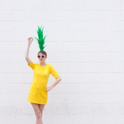 A woman dressed as a pineapple 