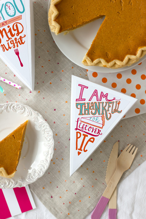 "I Am Thankful for Leftover Pie" Free Printable for Thanksgiving