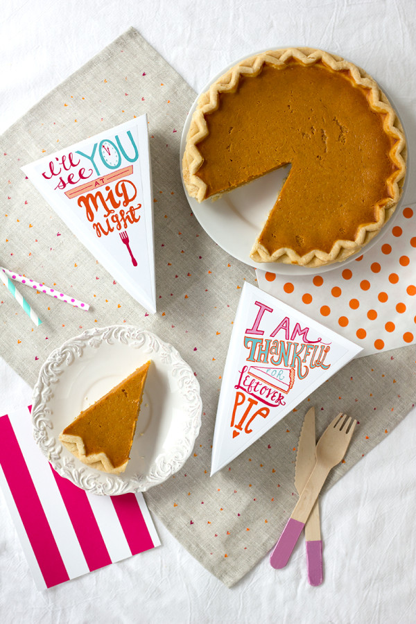 Free Printable Leftover Pie Labels for Thanksgiving