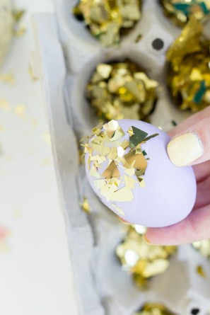 DIY Confetti Dipped Easter Eggs