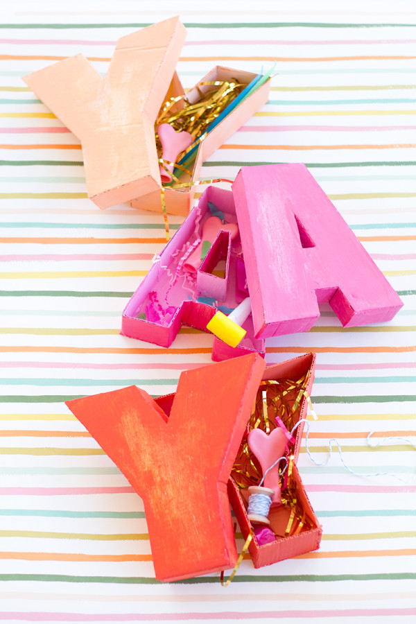 DIY Letter Shaped Boxes