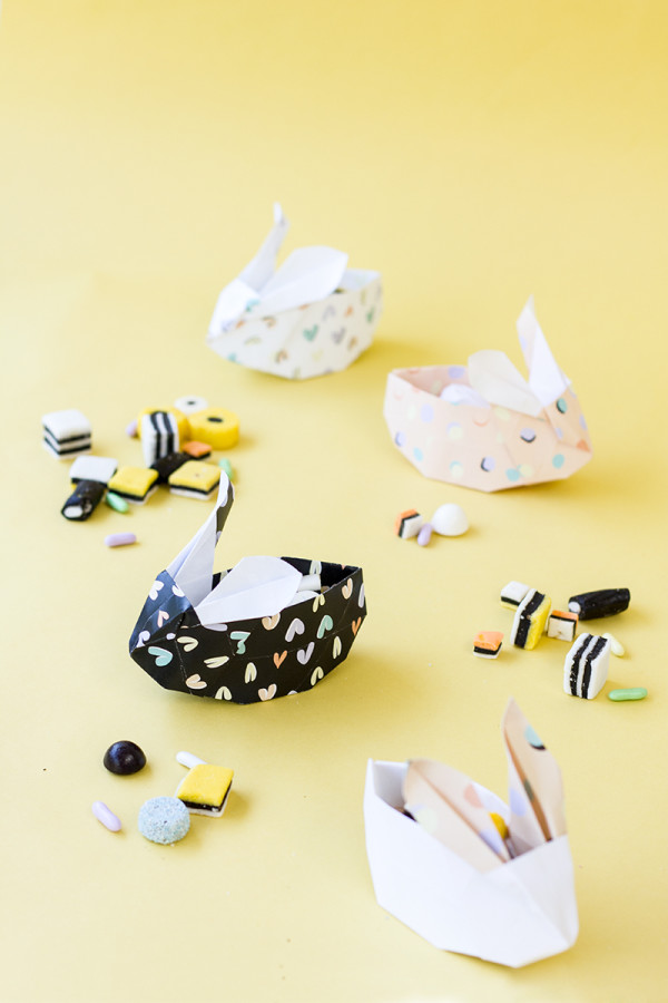 DIY Origami Easter Bunny Baskets (Free Printable!)
