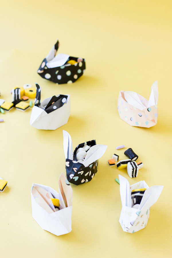 DIY Origami Easter Bunny Baskets (Free Printable!)