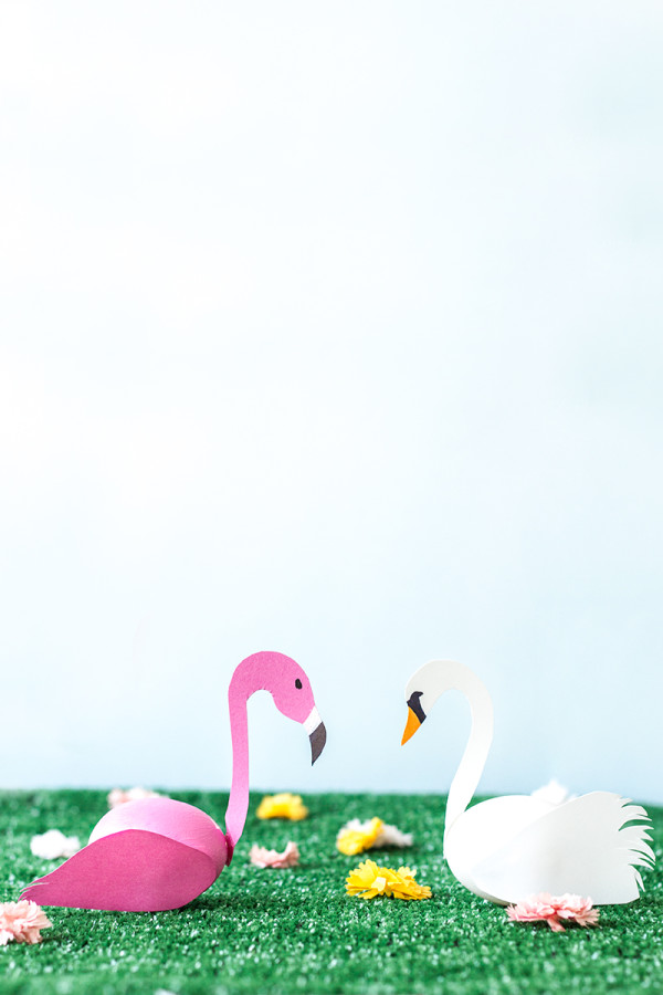 DIY Swan + Flamingo Easter Eggs