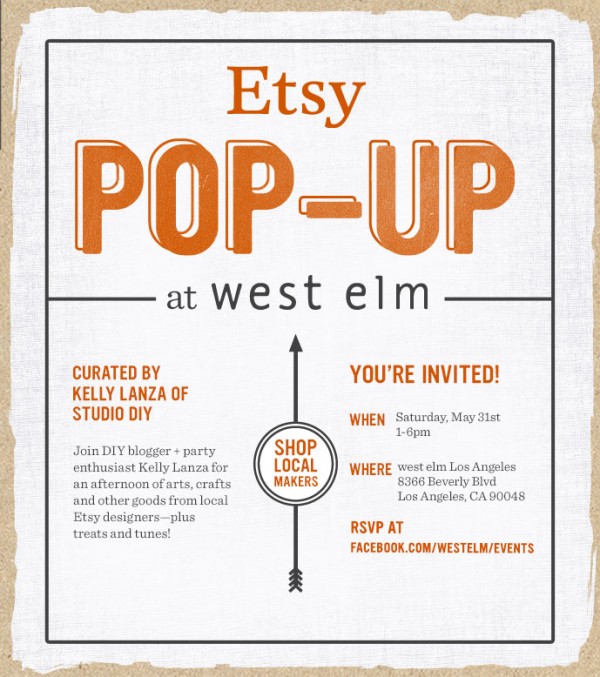 LA Etsy Pop-up at West Elm Curated by Studio DIY