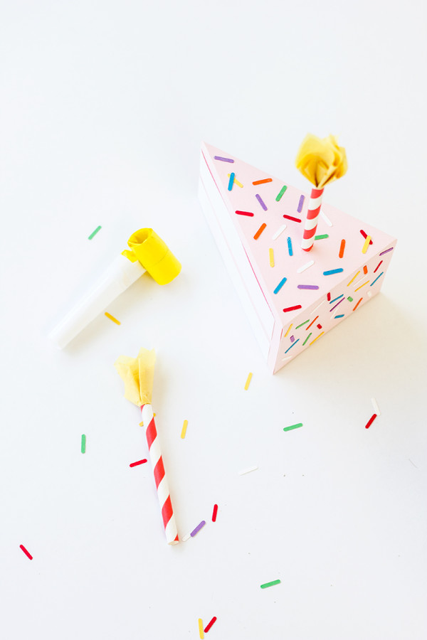 Paper birthday cake and candles 