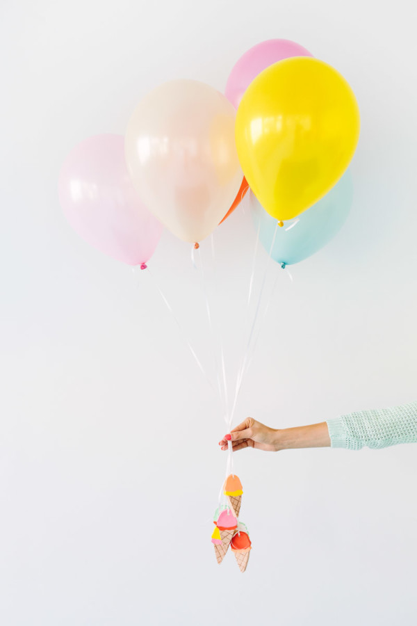 DIY Ice Cream Cone Balloon Weights