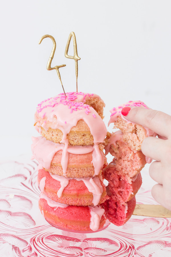 DIY Ombre Donut Layer Cake