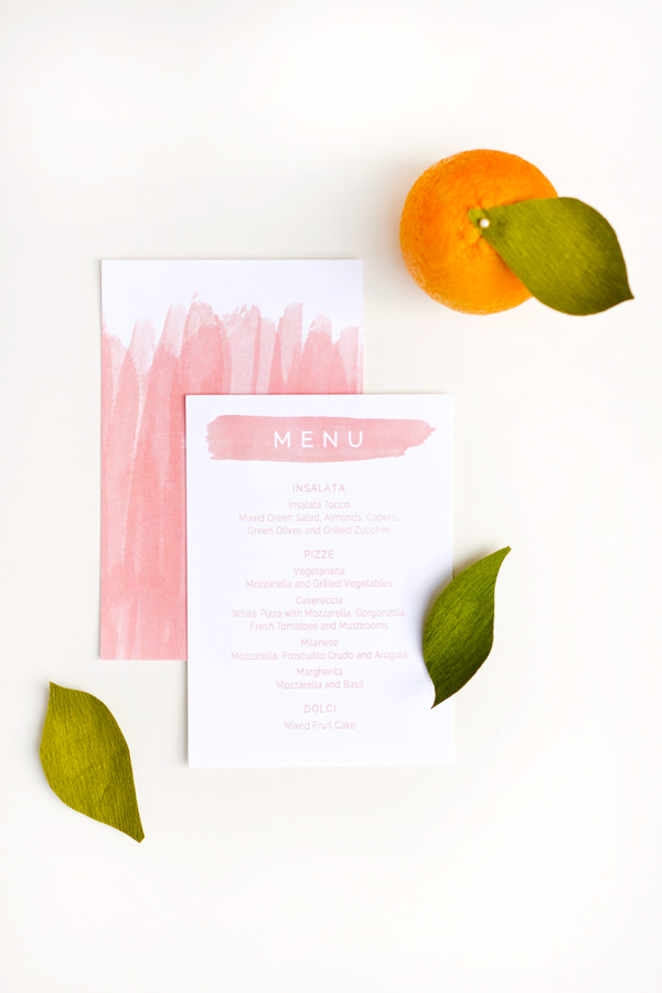 Bridal Shower Menu