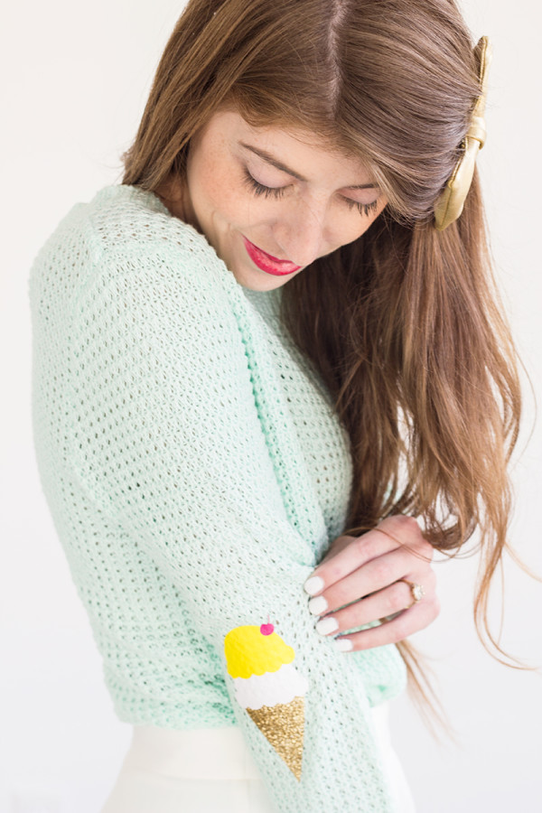 DIY Ice Cream Cone Elbow Patches