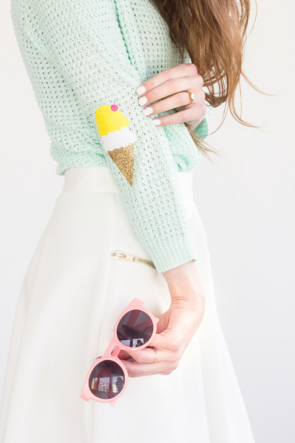 DIY Ice Cream Cone Elbow Patches