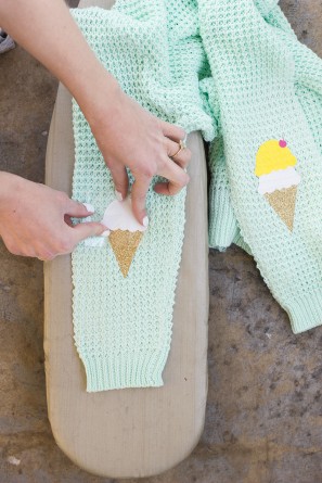 DIY Ice Cream Cone Elbow Patches