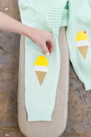 DIY Ice Cream Cone Elbow Patches