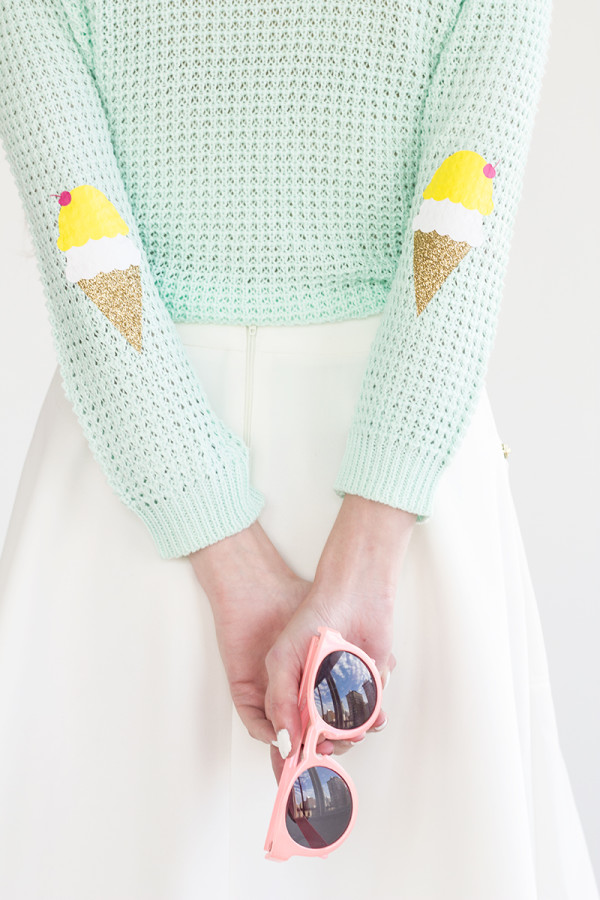 DIY Ice Cream Cone Elbow Patches