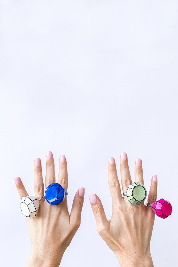 DIY Giant Gem Rings 