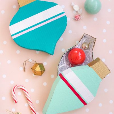 Cardboard ornaments and glass ornaments 