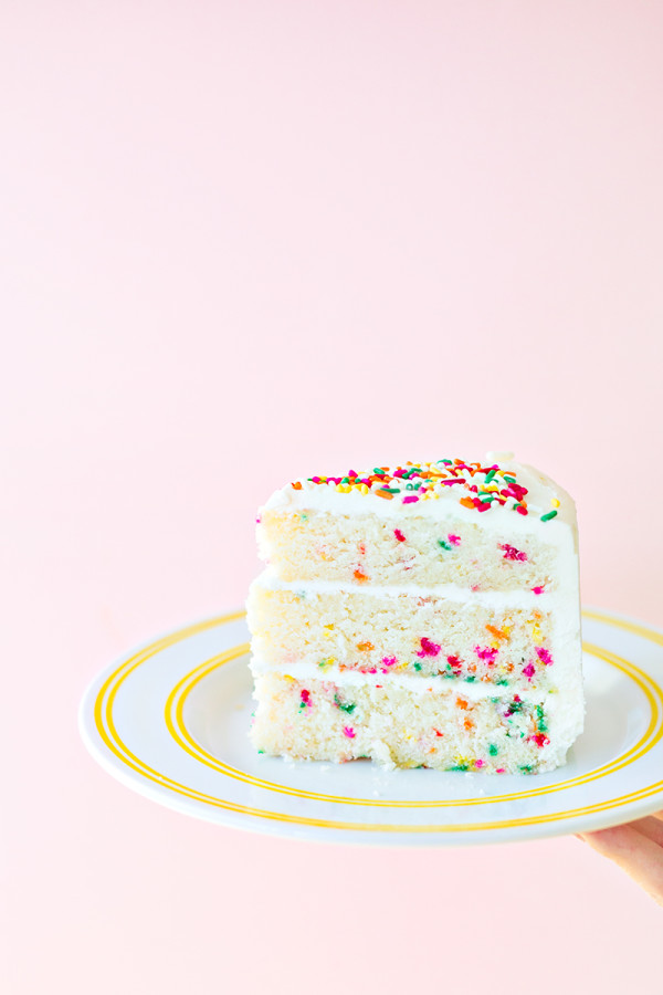 Cake slice with sprinkles 