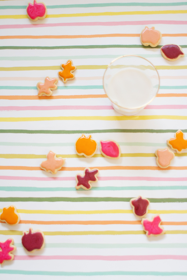 Mini Colorful Leaf Cookies