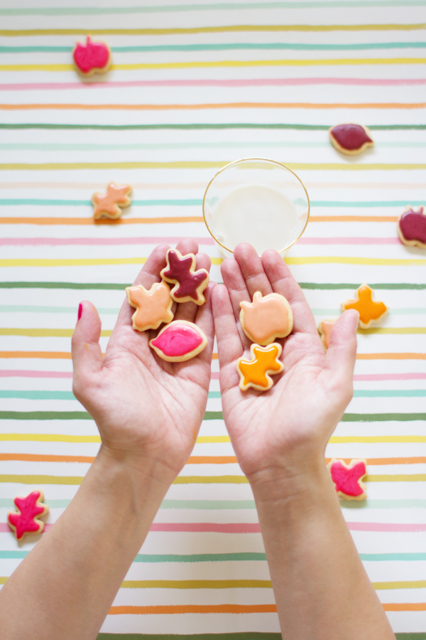 Mini Colorful Leaf Cookies