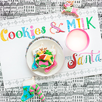 Free Printable (+ Colorable!) Milk + Cookies Placemat for Santa
