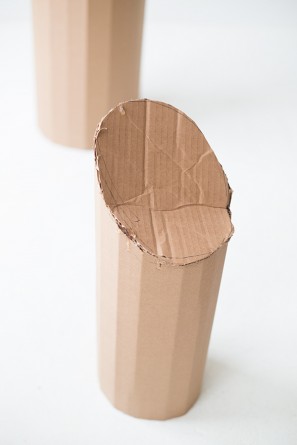 The top of a cardboard cylinder 