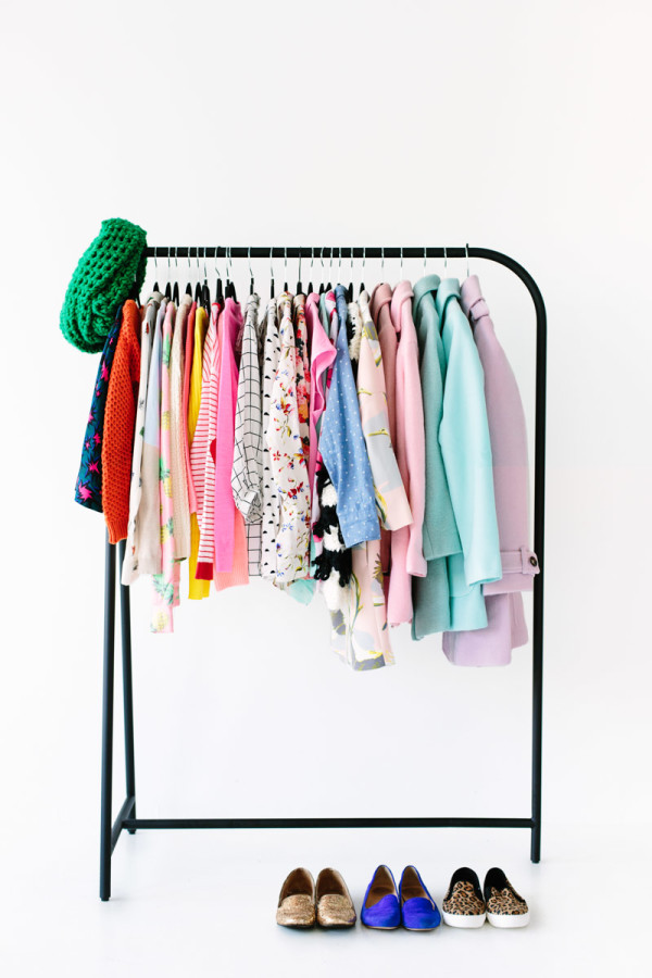 Colorful clothing rack