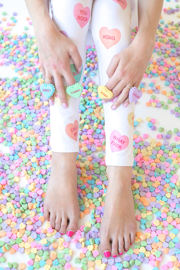 Heart candy leggings and rings