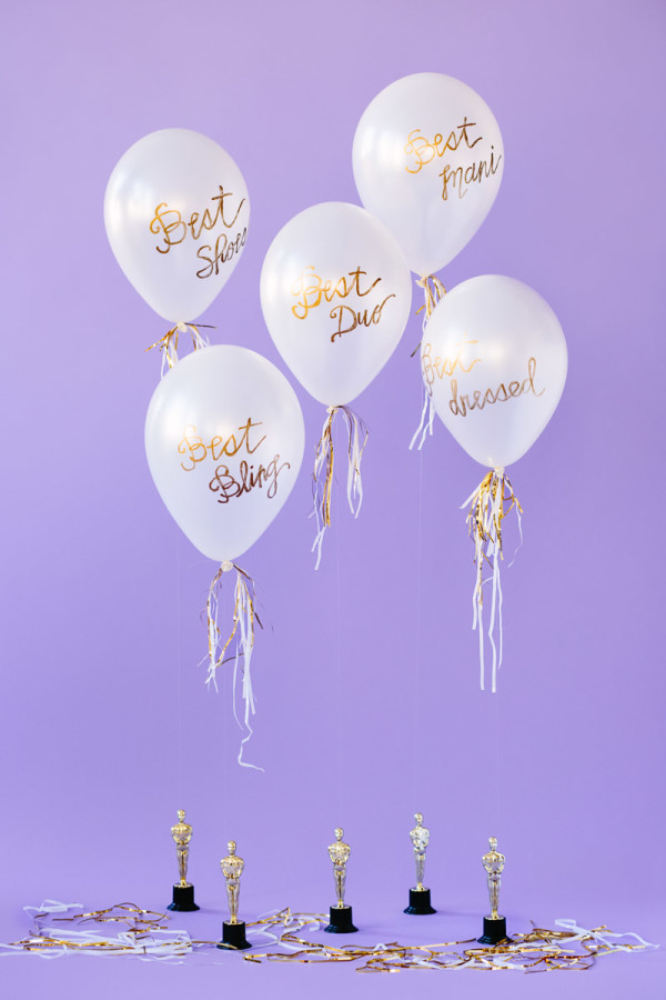 DIY Oscar Party Balloon Awards