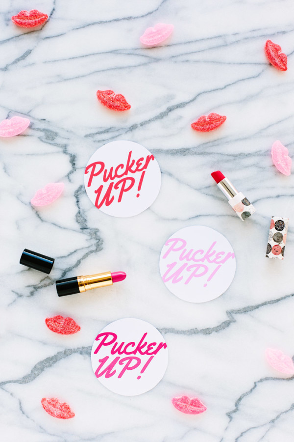 Free Printable Pucker Up Coasters