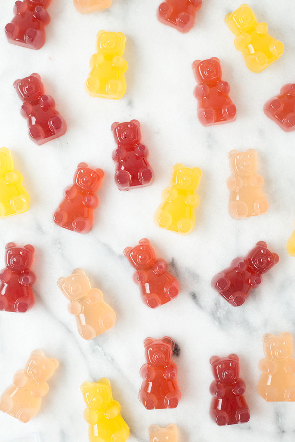 Gummy bears on a counter