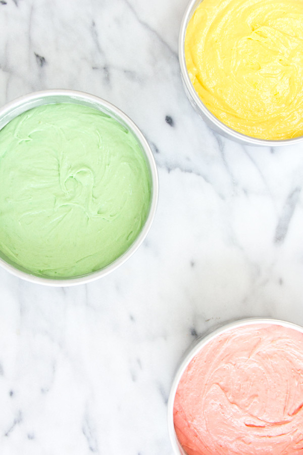 Circular trays with colorful frosting