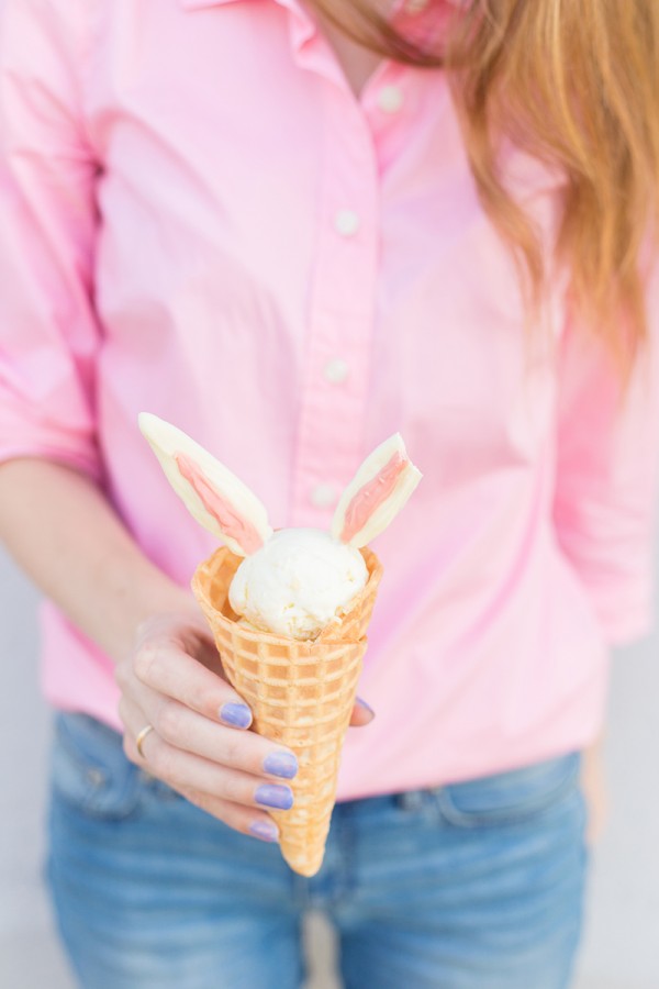 DIY Bunny Ear Ice Cream Cones