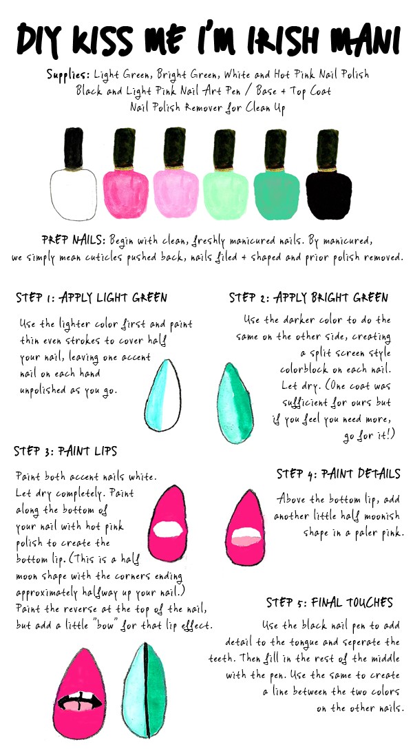 DIY Kiss Me I'm Irish Mani Tutorial