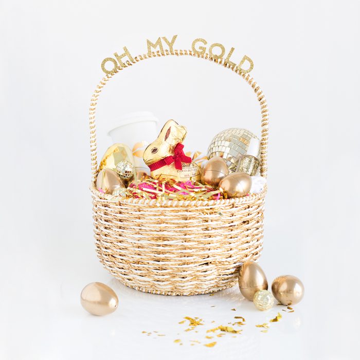 gold easter basket