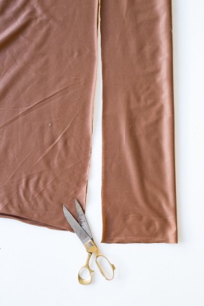 Brown fabric with scissors 