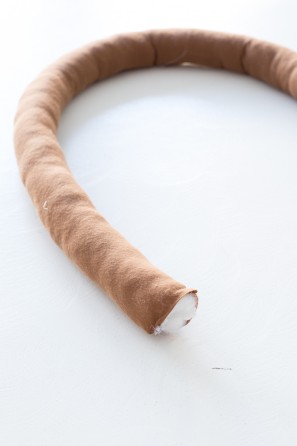 Brown fabric wrapped around cotton