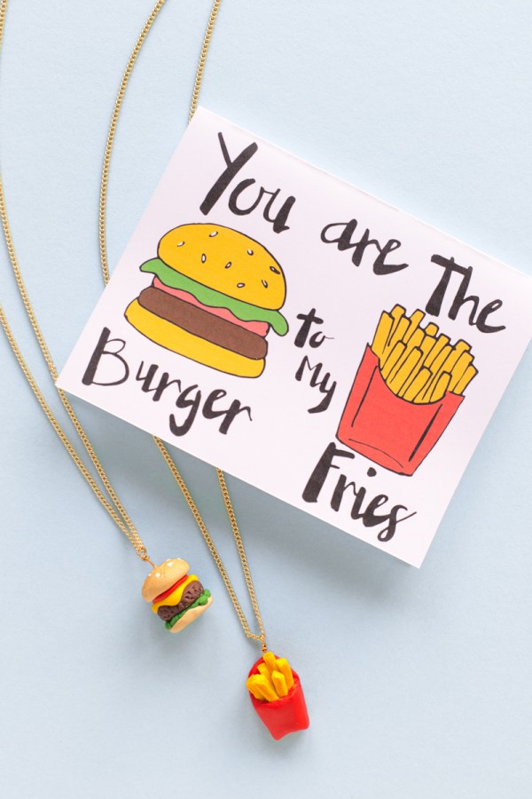 DIY Burger and Fries Friendship Necklaces