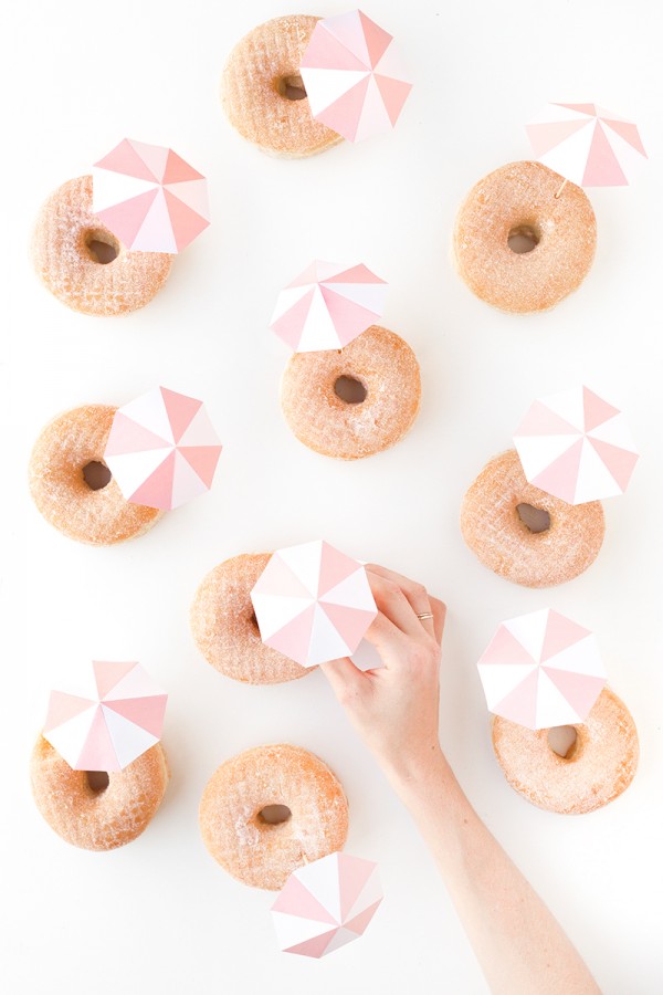 Donuts with umbrellas