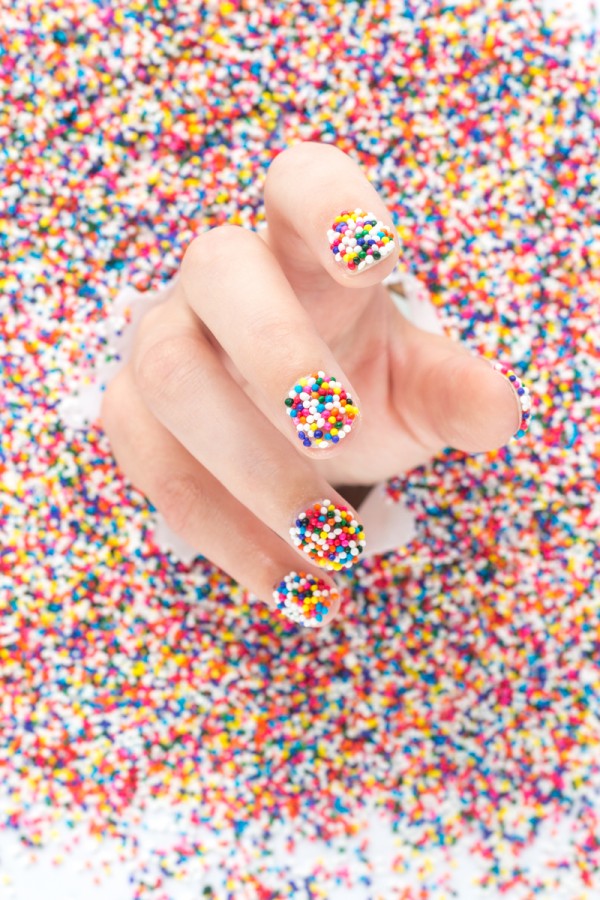 Nails with sprinkles