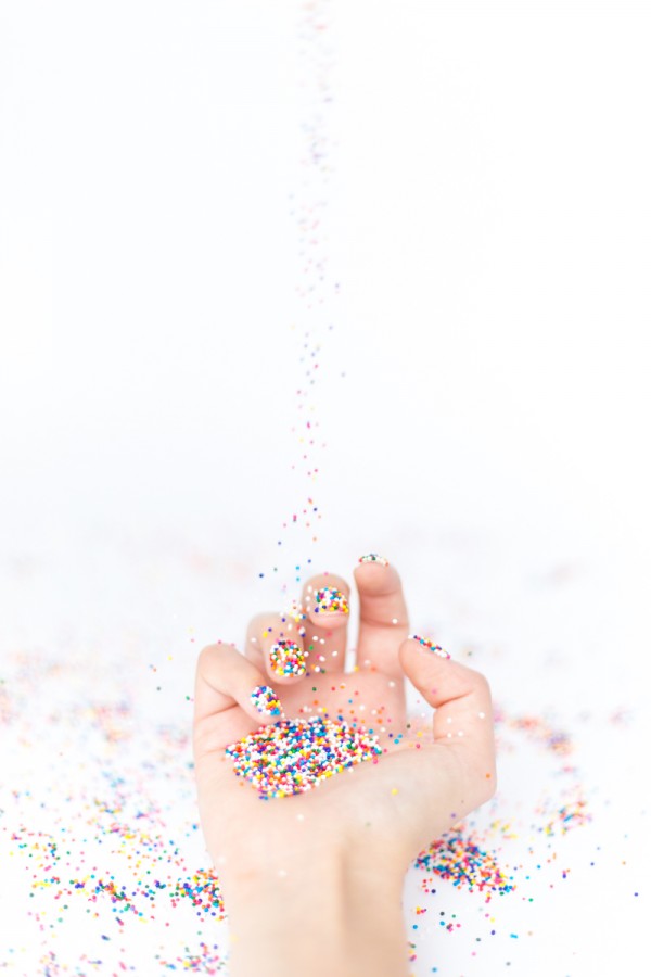 Nails with sprinkles on them