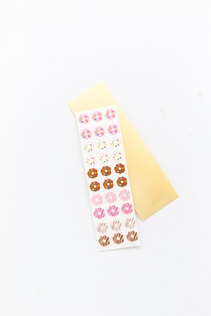 A sheet of donut stickers