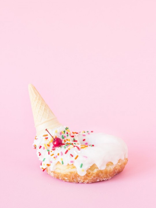 DIY Melted Ice Cream Cone Donuts