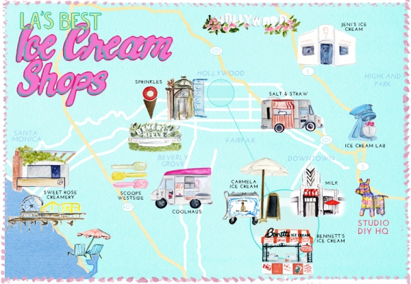 Best Ice Cream in Los Angeles Map