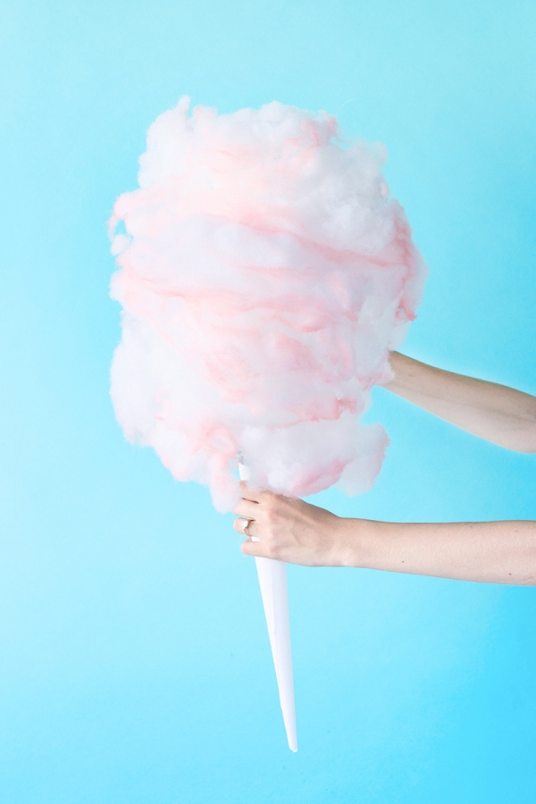 Someone holding fake cotton candy