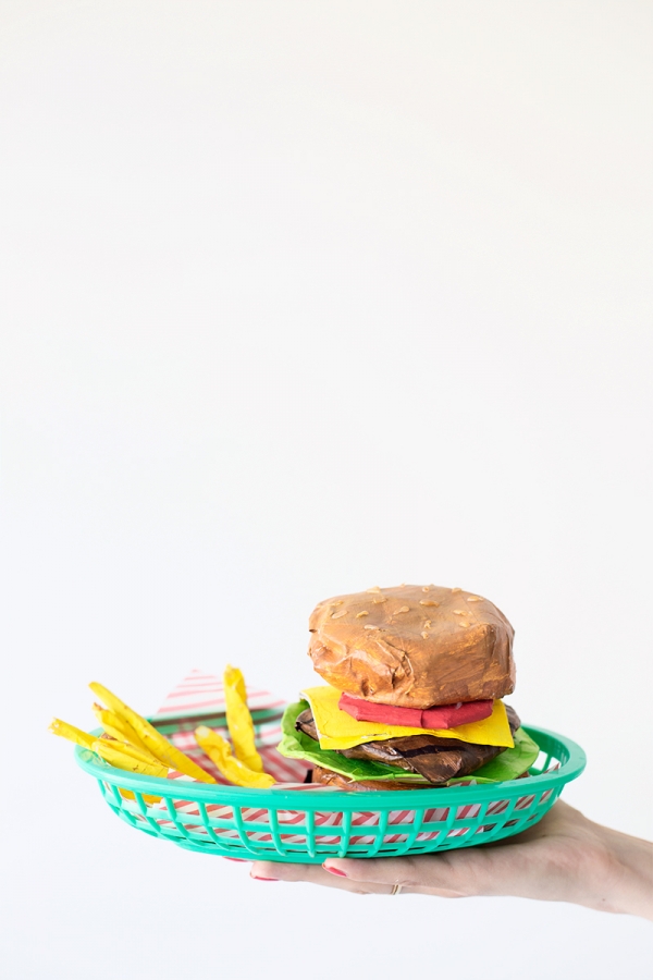 DIY Paper Mache Burger + Fries
