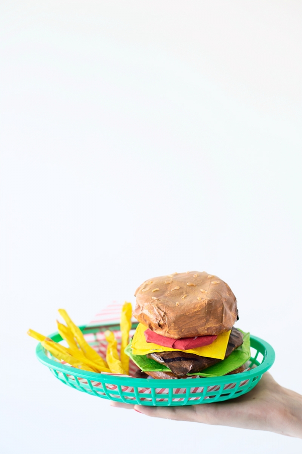 DIY Paper Mache Burger + Fries