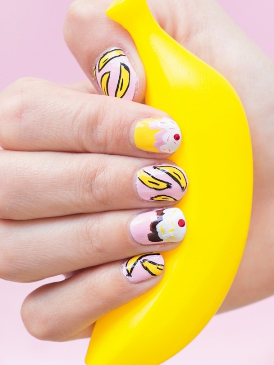 DIY Banana Split Manicure