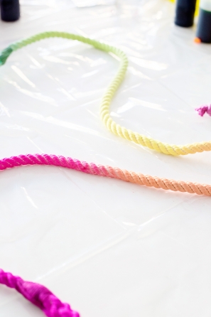 A rainbow tie dye rope