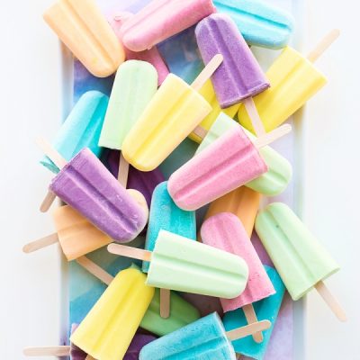 A bunch of colorful popsicles 