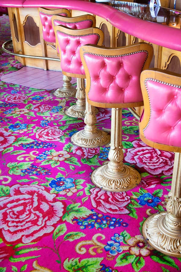 Pink chairs and pink rug